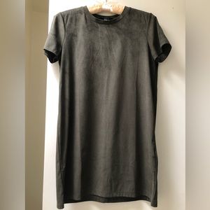 Forever 21 army green velvet mini t-shirt dress short sleeve